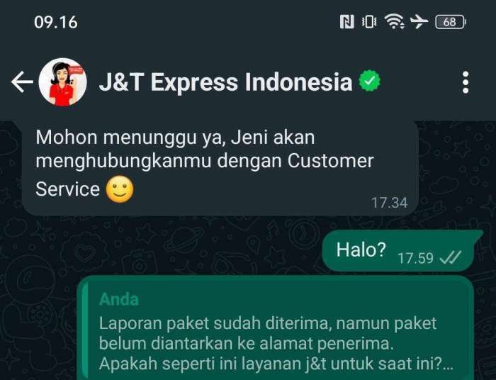 Mengecek Status Pengiriman J&T Cargo Melalui Sms